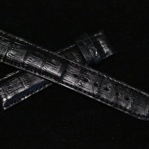 B품 Pistos1983 블랙 자동버클 포함 악어 가죽밴드 시계스트랩 시계줄 18mm, 19mm, 20mm, 22mm, (악어 특성상 초기 찍힘 까짐 반품된 제품 판매)