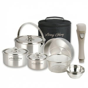 리빙글로리 에코 통3중 멀티 코펠4인 세트/ IH인덕션 304 스테인리스 국내제조