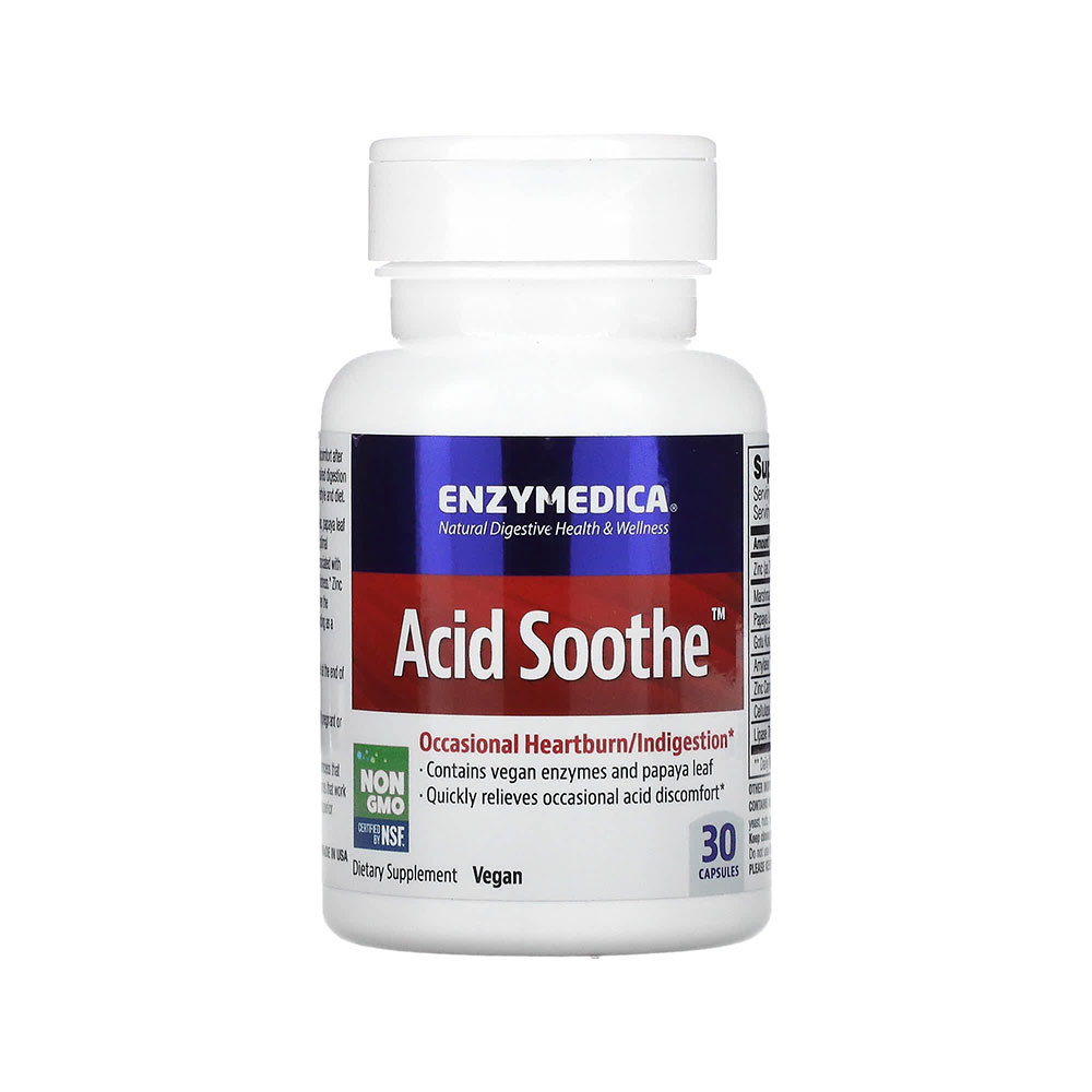 <b>엔자이메디카</b> 애시드수드 Acid Soothe 30베지캡슐 <b>아연</b> 마시멜로우 뿌리 파파야잎