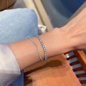 실버925 슬림 테니스팔찌 16cm 17cm