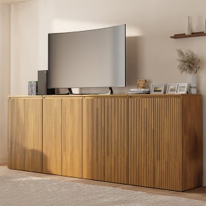 템바보드 거실장 높은 거실장 템바보드 수납장 티비다이 600