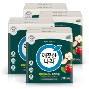깨끗한나라 뽑아쓰는 키친타올 150매 4입 4팩