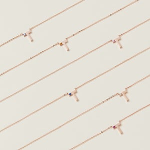 [티르리르] 14K 핑크골드 마이 시그니처T 탄생석 목걸이 12종 택1