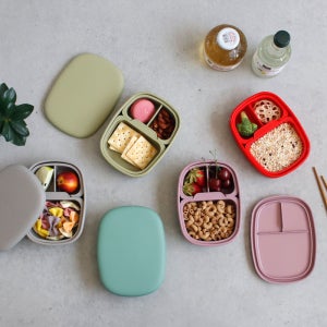 국산 실리콘 3칸 도시락 찬통 - 5color 1칸 2칸 3칸 칸수조절가능