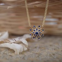 Forget-me-not Necklace - 14k 18k 블루 사파이어 다이아몬드 목걸이