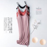 여름 캡내장 나시 임산부 잠옷 멜빵으로 탈착 가능한 모달 인서트 nightdress