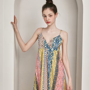 피브레 에스닉 백포인트 여름롱원피스