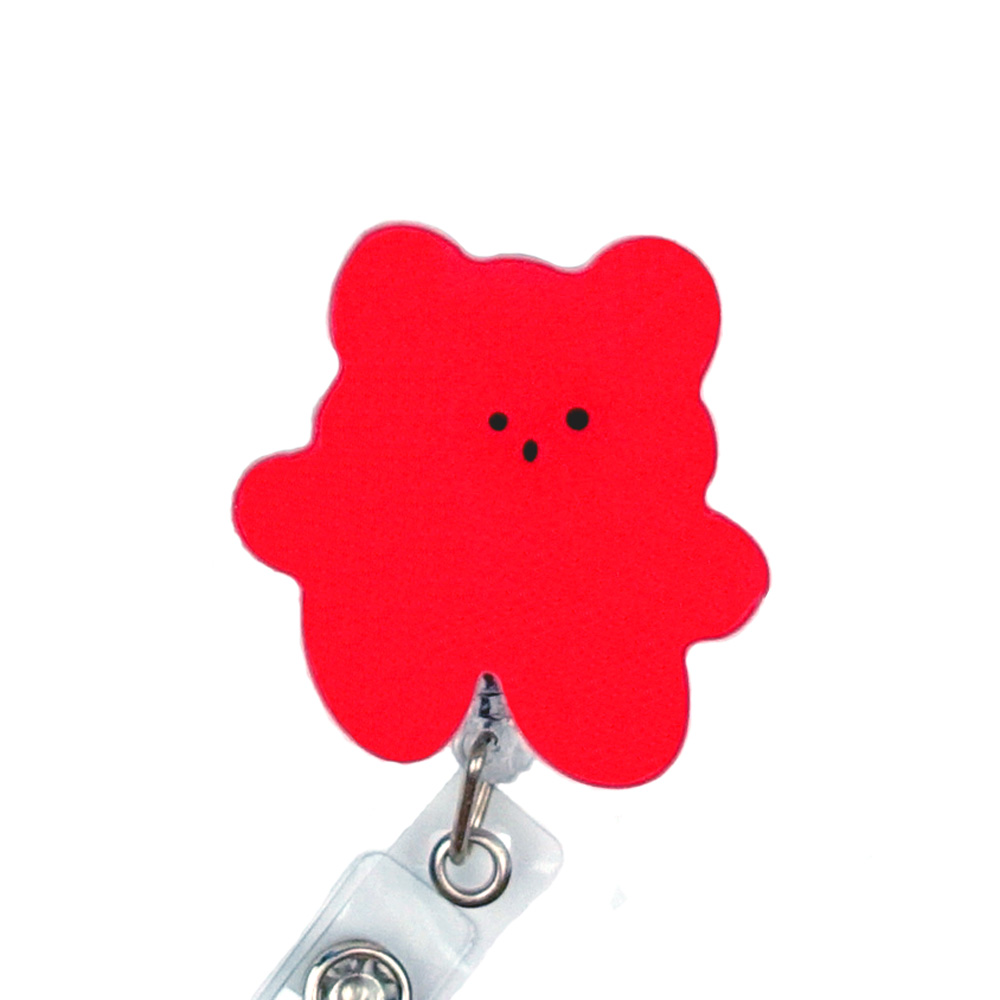 캐릭터 간호사 테이프걸이 릴홀더 사원증 케이스 목걸이줄 클립형 레드곰