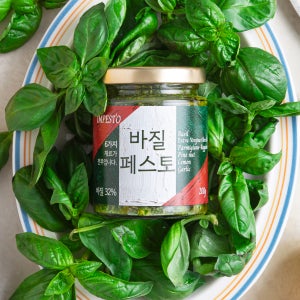 쿡루트 수제 바질페스토 200g 저염 가평잣