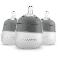 Nanobebe Silicone 나노베베 플렉시 실리콘젖병 0개월후 그레이 150ml 3팩