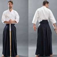 일본 도복 하의 세트 u634 남자 감색입니다.무사복 검도복 무사복 칠부 소매는 전통
