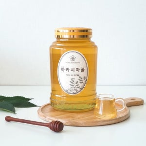 허니봉봉 국산 프리미엄 천연 벌꿀 아카시아꿀 2.4kg 유리병꿀