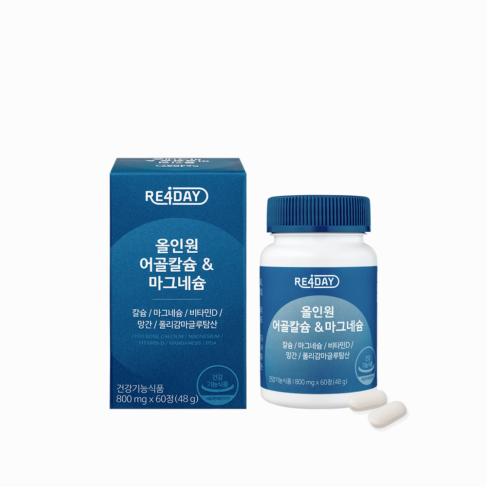 리포데이 올인원 어골칼슘마그네슘 60정, 1개