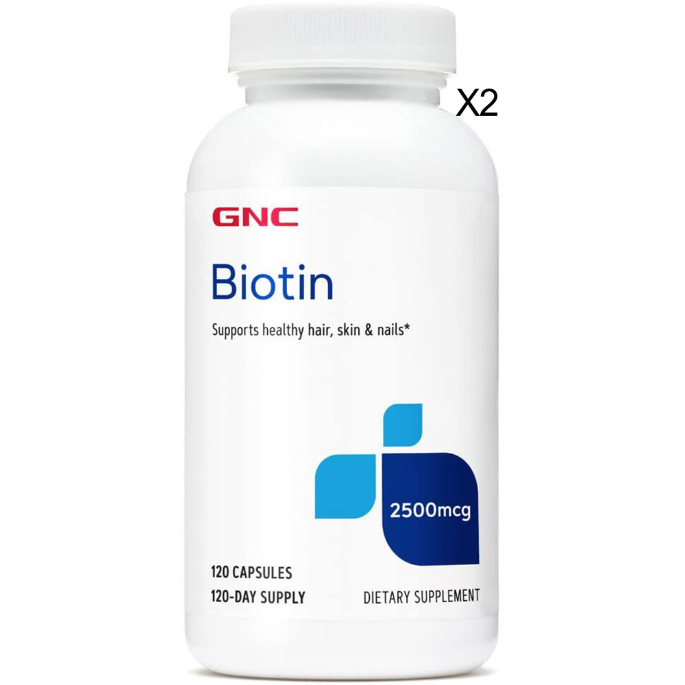 GNC <b>비오틴 2500mcg 120캡슐</b> x 2통 Biotin