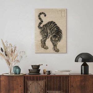 송하맹호도 캔버스액자 6호 [40.9x27.3cm] 민화 그림 액자 한국화 동양화 수묵화