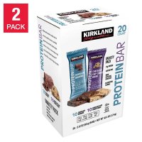 Kirkland Protein Bars 커클랜드 프로틴 바 2종 쿠키 도우 앤 초콜렛 브라우니 2.12 oz 60g 20개입 2팩