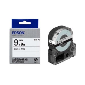 엡손 라벨테이프 SS9K-PX 9mmX9m 흰색 검정