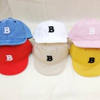 6color B 이니셜 데일리 베베 숏챙볼캡 아기 자수로고 얌체모자