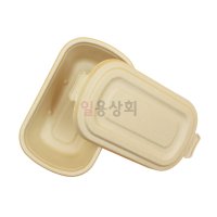 종이도시락 KRM RC1000 1000ml 사각 크라프트 용기 펄프 뚜껑 500세트