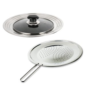 리빙글로리 1+1 기름방지망 28cm+다용도 멀티 뚜껑 프라이팬 덮개