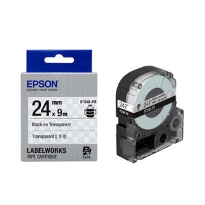엡손 라벨테이프 ST24K-PX 24mmX9m 투명 검정