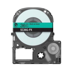 엡손 라벨테이프 SC36G-PX 36mmX9m 초록 검정