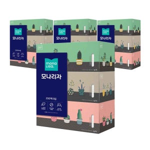 모나리자 250매x3개입 4팩 각티슈 화장지 휴지