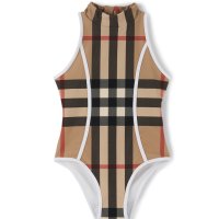 버버리 키즈 여아 수영복 Kids Beige Check One-Piece Swimsuit