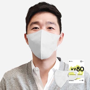 [KF80] 화이트 50매 시노텍스 미세먼지차단 귀편한 덴탈처럼 숨쉬기편한 마스크