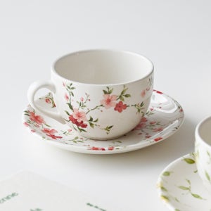 클레이탄 플로리드 커피잔+잔받침 2P세트 빈티지 홈카페