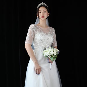 리프비즈 A라인 셀프웨딩드레스 (S-6XL코르셋) 스몰웨딩 스냅촬영 빅사이즈