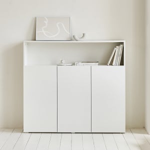 메종드꼼마 넉넉 수납장 틈새 거실 다용도 원목 수납 1200, 3단, 화이트