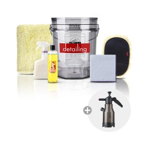 디테일링 세차용품세트 6종 스타터 패키지 크리스탈 클리어 버킷 셀프세차 + 압축분무기