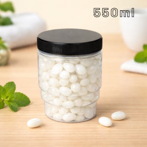 실속올담 스크류캡 소분용기 젓갈 반찬 요거트 냉장고정리통 550ml, 검정캡, 200개