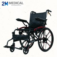 2H메디컬 프리미엄 라이트 휠체어 - 11kg 초경량 알루미늄 수동 접이식 장애인 휠체어