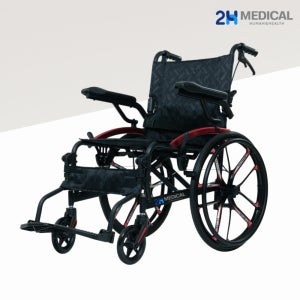2H메디컬 프리미엄 라이트 휠체어 - 11kg 초경량 알루미늄 수동 접이식 장애인 휠체어