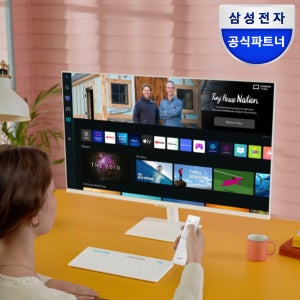 삼성전자 스마트 모니터 화이트 M7 LS32BM701 UHD 4K 웹캠호환 홈IoT허브 OTT Dex 에어플레이2 LS32BM701UKXKR