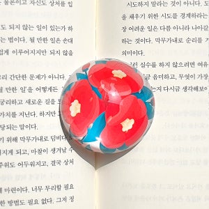 동백꽃 담은 문진, 투명 크리스탈 돔 반구, 장식품, 소품, 유리 볼 구슬 인테리어