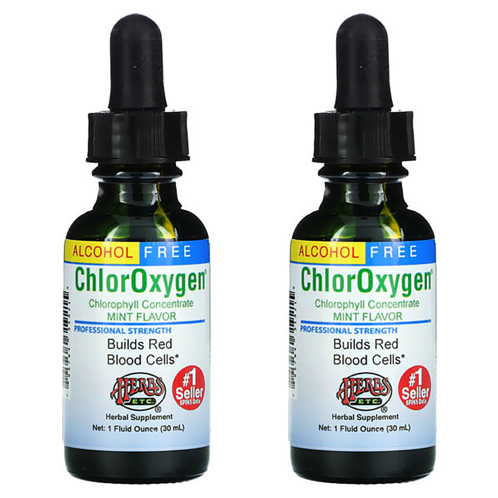 <b>ChlorOxygen</b> 클로로필 엽록소 농축물 <b>알콜프리</b> 민트 29.5ml 액상 x 2개