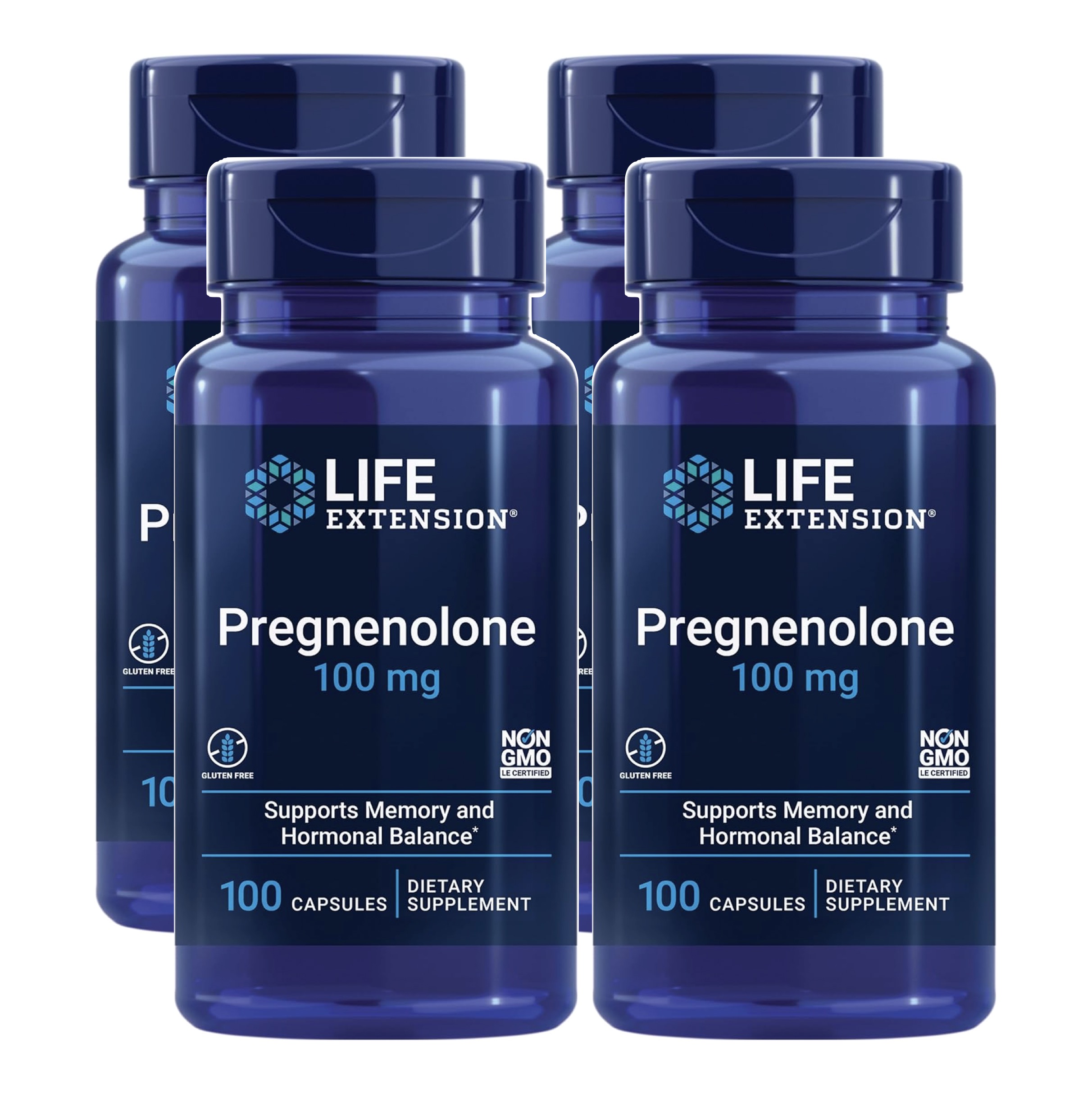 라이프익스텐션 <b>프레그네놀론 100mg</b> 100캡슐 x 4 프레그넬론 Pregnenolone