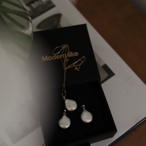 14k 진주 목걸이 귀걸이 세트 선물