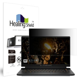 힐링쉴드 델 에일리언웨어 M15 R6 항균 블루라이트차단 양면 정보보안기
