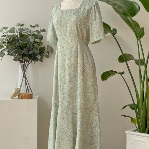 네츄럴 플라워 스퀘어넥 원피스 3color