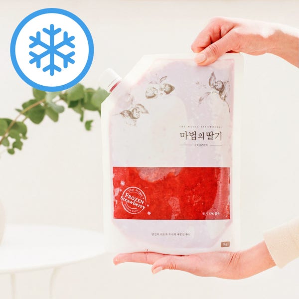 [마법의딸기 프로즌] 카페 냉동 수제 딸기청 과일 라떼 5kg(1kg x 5팩)