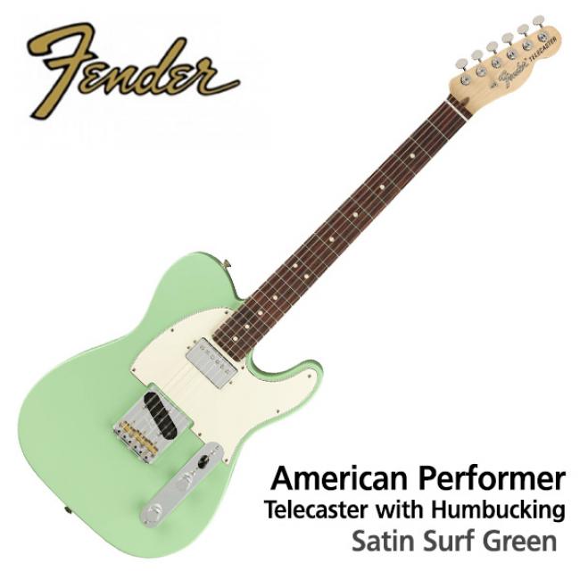 Fender 펜더 아메리칸 일렉기타 퍼포머 텔레캐스터 험버커 사틴 서프그린 (011-5120-357)