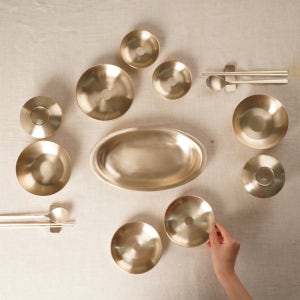 우리놋 방짜유기 다올 2인 반상기 유기그릇 예단 놋그릇 세트