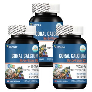 2+1 오로니아 산호칼슘 마그네슘 아연 비타민D3 180정 골다공증 뻬에좋은 영양제 칼마디