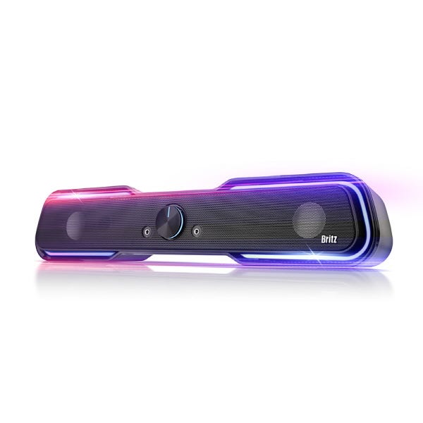 Britz 인터내셔널 브리츠 BZ-SL10 레인보우 LED 사운드바 게이밍 pc 스피커 블랙