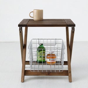 원목 접이식 간이 캠핑 다용도 협탁 테이블 의자 스툴 마켓비 TANG