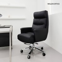 윌렌오피스 WK200 천연가죽 콤비 체어 컴퓨터 PC 사무용 게이밍 책상 중역 의자